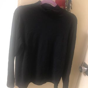Mock Neck Black Long-Sleeve Shirt